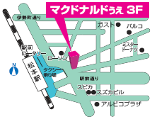 長野県松本市　松本駅周辺マップ